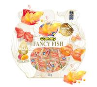 4D Lucky Fish Gummy Candy - 3D Goldfish Shaped Gummies - Mango & Peach Juice Flavour - Gluten-Free Fruit Snacks - Soft Chewy Sweets - 825g Bag