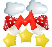 4D Mushroom Balloons Cloud Balloon Video Game Star for Bros Birthday Party Cartoon Video Game Theme Birthday Decorations Cartoon Super Baby Shower