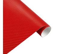4D Red Gloss Carbon Fibre Car Vinyl Wrap sticker film Car vinyl Wrapping Sheet 5Mx 1.52M (RED)