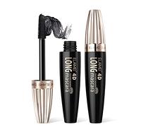 4D Silk Fiber Eyelash Mascara, Waterproof Mascara Black, Extra Long Lash Mascara Waterproof Not Blooming Curling Natural Eye Makeup Long Lasting Black