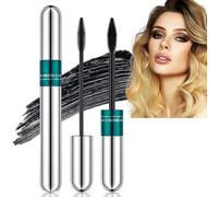 4D Silk Fiber Lash Mascara,Mascara Black Waterproof,Extra Long Thick & Voluminous Lash Mascara,2 In 1 Waterproof Lengthening Mascara,Beauty Charming Eye Make up,Black Volume and Length for Women