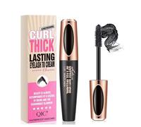 4D Silk Fiber Lash Mascara, Waterproof, Longer & Thicker Lashes，No Clumping, No Smudging,Voluminous Eyelashes，Natural Smudge-Proof, Adds Length，Hypoallergenic Formula, Black（1pcs)