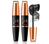 4D Silk Fiber Lash Mascara, Waterproof Silk Fibre Thick Lengthening Mascara, 2025 New Iron Wand Mascaras Curling Eyelash Iron Mascaras with No Flaking, Waterproof Long-Lasting (2pcs)