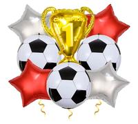 4D Soccer Party Balloons, Championship Trophy Balloon, First Prize Soccer Party Decorations, World Cup Sport Theme Birthday Party Balloons (White Red)