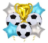 4D Soccer Party Balloons, Championship Trophy Balloon, First Prize Soccer Party Decorations, World Cup Sport Theme Birthday Party Balloons (Blue white)