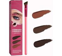 4D Ultra-Thin Brow Brush Eyebrow Cream, Long Lasting Brow Pomade With Brush, Professional Square Eyebrow Makeup Brush, Multifunction Ultra-Thin Angled Realistic Eyebrow Set (3 Sets)