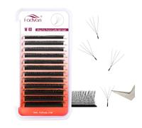 4D W Premade Fans Eyelash Extension 0.07C Curl Mixed 8-14mm W-Shape Pre Made Russian Volume Lashes by FADVAN Natural Matte Black