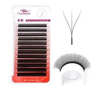 4D W Premade Fans Eyelash Extension 0.07D Curl Mixed 8-12mm W-Shape Pre Made Russian Volume Lashes by FADVAN Natural Matte Black