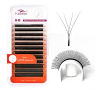 4D W Premade Fans Eyelash Extension 0.07D Curl Mixed 8-14mm W-Shape Pre Made Russian Volume Lashes by FADVAN Natural Matte Black