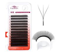 4D W Premade Fans Eyelash Extension 0.07D Curl Mixed 8-15mm W-Shape Pre Made Russian Volume Lashes by FADVAN Natural Matte Black