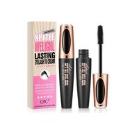4D Waterproof Mascara - Black Volume and Length, False Lash Effect With Soft Brush, Long Lasting Fibre, No Smudge, Organic
