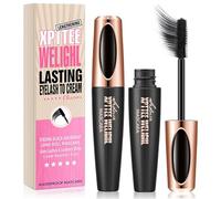 4D Waterproof Mascara for Volume & Length, False Lash Effect with Soft Brush, Long-Lasting Fiber Formula, Smudge-Proof & Natural Black Mascara