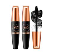 4D Waterproof Silk Fibre Thick Lengthening Mascara, Cordialk Mascara, 4D Silk Fibre Lash Mascaras, 24H Long Lasting Waterproof Liquid Lash Extensions, Volume Smudge-Proof Dirt-Resistant (Black, Pack