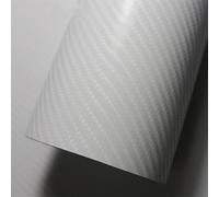 4D White Carbon Fibre Car Vinyl Wrap sticker film Car vinyl Wrapping Sheet 30CMx 1.52M (WHITE)