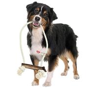 4DOGS Indestructible Dog Rope Toy for Dog Teeth Cleaning Combined with Natural Dog Chew Antler, This is 100% Natural Gluten Free, GMO Free Dog Toys - 1 Piece Hook Easily Chewable- XL