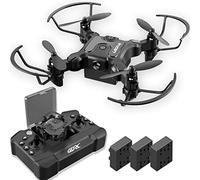 4DRC Mini Drone for Kids and Beginners RC Foldable Nano Pocket Quadcopter with Auto Hovering, One Key Return, Headless Mode, 3D Flips, 3 Speed Adjustment and 3 Extra Batteries Toys for Boys and Girls