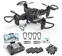 4DRC Mini Drone with 720p Camera for Kids and Adults, FPV Drone Beginners RC Foldable Live Video Quadcopter,App Control,3D Flips and Headless Mode,One Key Return,Altitude Hold,3 Modular Batteries