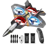 4DRC V17 Remote Control Plane 2.4Ghz Foam RC Airplanes Helicopter Quadcopter for Adults Kids,Spinning Drone,Gravity Sensing,Stunt Roll,Cool Light,2 Battery,Gifts for Kids Boys