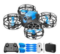 4DRC V18 Mini Drone with 2 Control Methods for Kids Beginners, 3D Flips, Lights, Headless Mode, 3 Speeds Adjustable, Auto Hover, Altitude Hold, 2 Batteries, RC Quadcopter Drones Fly Gift Toy for Boys