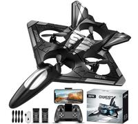 4DRC V31 RC Plane with Camera for Beginners, 2.4Ghz Foam RC Glider Plane Remote Control Aircraft Airplane with LED Lights, 360 ° Flip, 3 Speed Mode, 2 Battery, RC Fighter Jet Toys Gift for Kids Adults