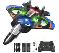 4DRC V32 RC Plane, Foam Remote Control Airplane with Light, 2 Batteries, 360° Flip, Gyro Stabilize Systems, 3 Speeds Adjustable RC Fighter Jet Planes Toy Gifts for Kids Boy Beginners Adults, Blue