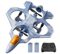 4DRC V50 RC Plane with 2 Take-off Modes, Lights, 360° Flip, Headless Mode,3 Speed Modes and 2 Batteries, 2.4GHz Remote Control Glider Aircraft Planes Fighter Fly Toys Gift for Kids Adults Beginners