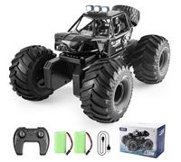 4DRC Y10 Amphibious Remote Control Car Boat,4WD Off-Road RC Monster Truck Toys, 2.4GHz All-Terrain Stunt RC Car for Boys W/Building Blocks, 360°Spin, 60+ Min Playtime Waterproof Pool Gift Toy for Kids