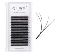 4DW Lashes Extension Professional Grade Black Volume Eyelashes Extension Y Shaped Soft Eyelashes Thin Root Easy Fan Making for Lash Artists(4DW-0.07-D-8-15)