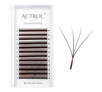 4DW Lashes Extension Professional Grade Brown Volume Eyelashes Extension Y Shaped Soft Eyelashes Thin Root Easy Fan Making for Lash Artists(4DW-0.07-D-8-15)
