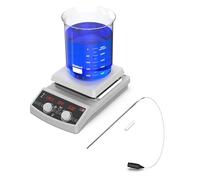 4E’s USA 7inch Hotplate Magnetic Stirrer Mixer 20L Max 510℃/950°F Ceramic Heating Plate, 50-1500rpm, Temp Probe Sensor and Stirring Bar Included