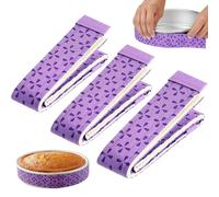 4er Pack Cake Pan Strips,Bake Even Strip,Cake Pan Dampen Strips,Cake Pan Strips, Super Absorbent Thick Cotton,Keeps Cakes More Level and Prevents Crowning with Cleaner Edges (purple)