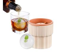 4er Pack Ice Ball Molds, Silicone Round Ice Cube Mold, Ice Ball Maker Mold, Stackable Puck Maker, Easy Release (coffee)