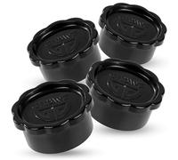 4er Set Deckel für Sodastream Glasflaschen, schwarz