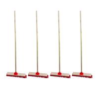 4er Set Street Broom 60 CM With 120 Wooden Handle Industrial