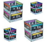 4E's Novelty Cassette Tape Bucket Centerpiece (8 Pack) 80s Party Supplies, 90's 80s Theme Birthday Party Decoration Cassette Tape Table Decor, Retro Hip Hop Pop Music Party for Adults & Kids