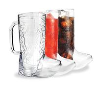 4E's Novelty Cowboy Boot Mug Cups (10 Pack) 17 oz Reusable Hard Plastic - for Cowboy Themed Party Supplies by