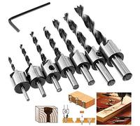4EVERHOPE 8Pcs HSS 5 Flute Carpentry Reamer Core Drill Bits Woodworking Chamfer End Milling 3-10mm