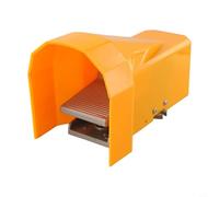 4F210-08G Pneumatic Foot Valve 5 Way 2 Position G1/4" NPTF Four Channel Aluminum Alloy Foot Switch for Industrial Machinery, Silver/Yellow