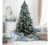 4Ft/1.2M Flocked Artificial Christmas Tree With Pine Cones Bushy Luxury Xmas