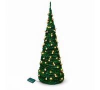 4Ft/1.2m Gold Baubles Prelit Pop Up Christmas Tree, Battery Operated | 35 Warm White LEDs, 36 Gold Baubles, Collapsible Design, with Stand, 3 AA Batteries Required, Indoor Home and Office Decor