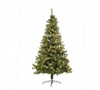 4ft/1.2m Pre-Lit Artificial Christmas Tree Alaskan Pine Green 230 Tips - 110 Warm White LEDs Metal Stand Xmas Home Decorations