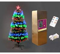 SHATCHI SHATCHI-1210 4ft Fibre Optic Christmas Tree Remote Control Various Effects Xmas Decorations, Green