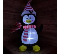 Samuel Alexander 4ft (120cm) LED Christmas Inflatables Outdoor Penguin W/ Candy Cane Decorations Samuel Alexander Multicolor