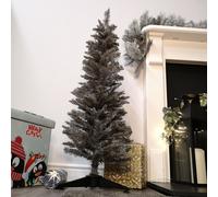 4ft (120cm) Snowtime Wrapped Pencil Pine Grey Tree with 168 Tips Samuel Alexander Grey One Size