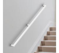 4FT/120CM Square Tube Handrail,Wall Mount Staircase Handrail Modern Pipe Stair Industrial Stair Rail for Indoor Outdoor Steps,440lbs Load,Carbon Steel Non-Slip Grab Handle for Loft Porch 2Sections