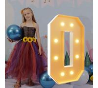 4Ft/120cm Tall Light Up Numbers 0 10th Birthday Decoration Pre-cut Frame Foam Cardboard Kit Large Mosaic Numbers for Party Decor Wedding Baby Shower