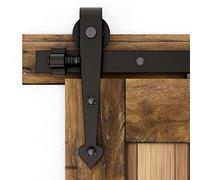 4FT/121cm Sliding Barn Wood Door Hardware Closet Track Kit Single Wooden Door Heart Shape