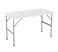 4ft (122cm) Folding Table Heavy Duty Indoor & Outdoor Plastic Table for Garden, Picnic, BBQ, Camping, Party & Catering White