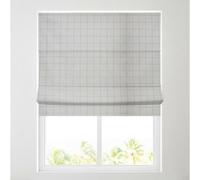 (4ft (122cm), Standard Headrail) Grey Check Soft Textured Ara Roman Blind - Choice of Standard or Deluxe Headrail