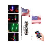 (4ft) 12V 3FT/4FT bluetooth LED Flagpole Light 6000 Colors 200 Modes APP Controll For UTV ATV Moto Accessories